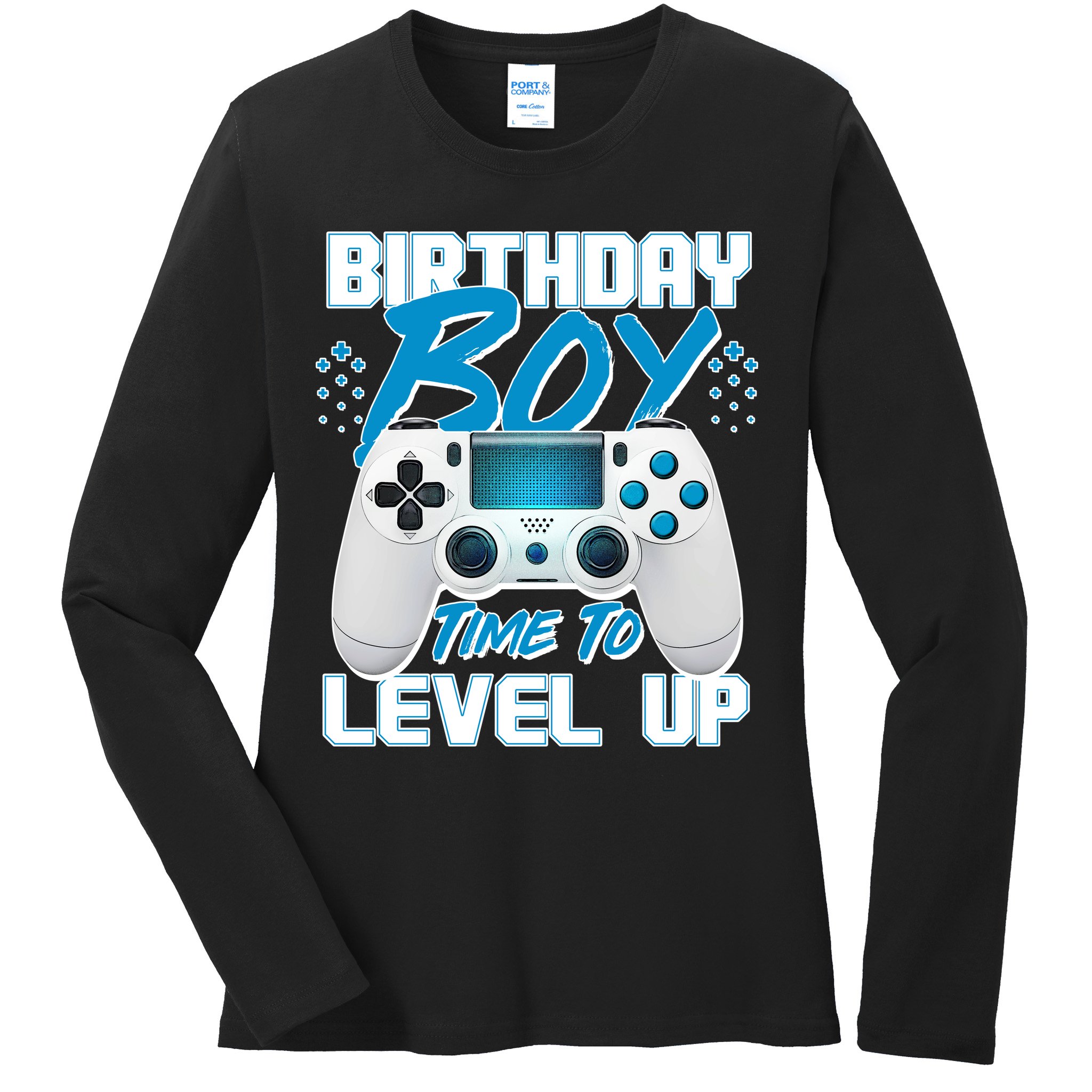 Birthday Boy Time To Level Up Video Gamer Ladies Long Sleeve Shirt