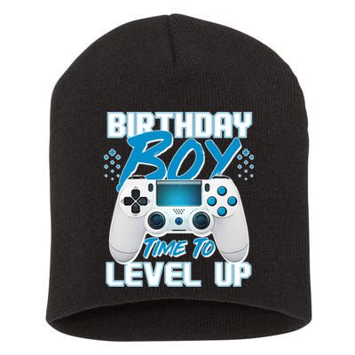 Birthday Boy Time To Level Up Video Gamer Short Acrylic Beanie