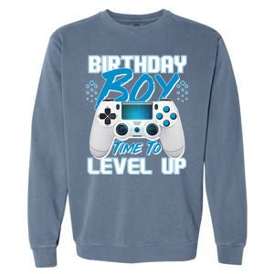 Birthday Boy Time To Level Up Video Gamer Garment-Dyed Sweatshirt