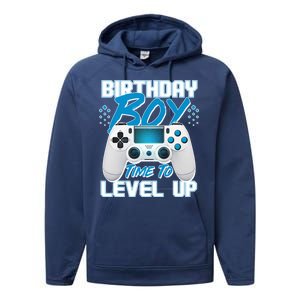 Birthday Boy Time To Level Up Video Gamer Performance Fleece Hoodie