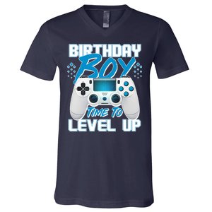 Birthday Boy Time To Level Up Video Gamer V-Neck T-Shirt