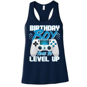 Birthday Boy Time To Level Up Video Gamer Women's Racerback Tank