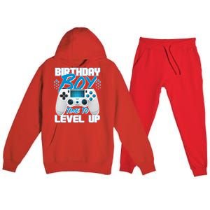 Birthday Boy Time To Level Up Video Gamer Premium Hooded Sweatsuit Set