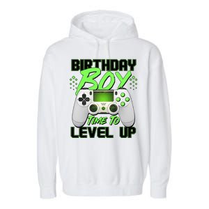 Birthday Boy Time To Level Up Video Gamer Garment-Dyed Fleece Hoodie