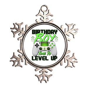 Birthday Boy Time To Level Up Video Gamer Metallic Star Ornament