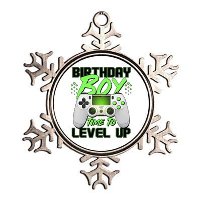 Birthday Boy Time To Level Up Video Gamer Metallic Star Ornament