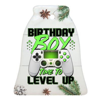 Birthday Boy Time To Level Up Video Gamer Ceramic Bell Ornament