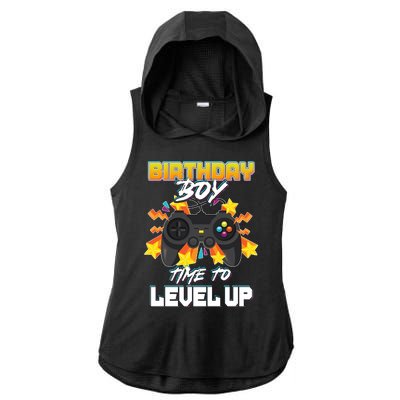 Birthday Boy Time to Level Up Video Gamer Cute Funny Ladies PosiCharge Tri-Blend Wicking Draft Hoodie Tank