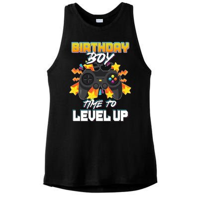 Birthday Boy Time to Level Up Video Gamer Cute Funny Ladies PosiCharge Tri-Blend Wicking Tank