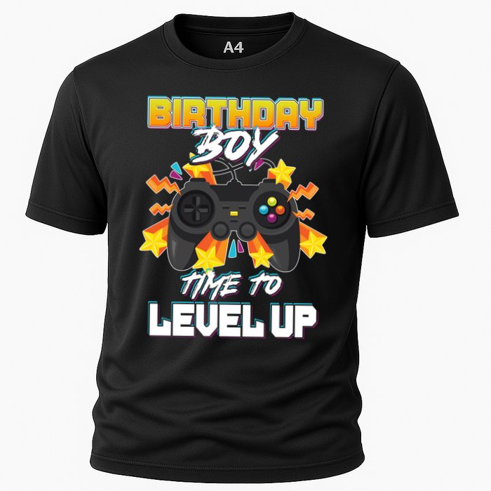Birthday Boy Time to Level Up Video Gamer Cute Funny Cooling Performance Crew T-Shirt