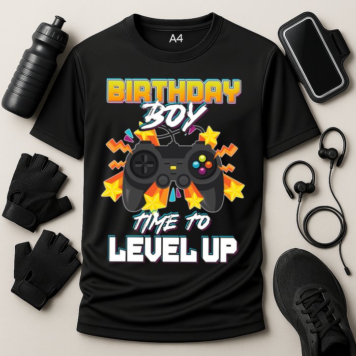 Birthday Boy Time to Level Up Video Gamer Cute Funny Cooling Performance Crew T-Shirt