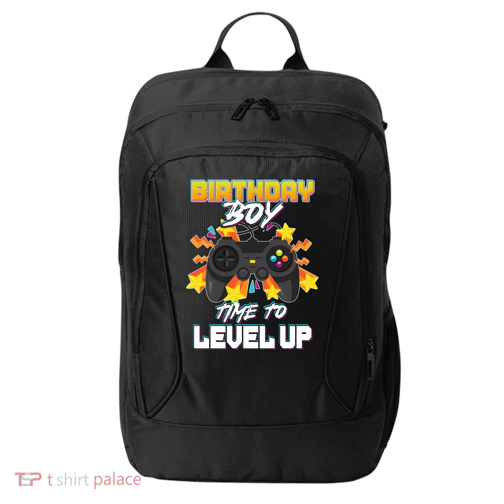 Birthday Boy Time to Level Up Video Gamer Cute Funny City Backpack