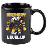 Birthday Boy Time to Level Up Video Gamer Cute Funny 11oz C Handle Ceramic Mug