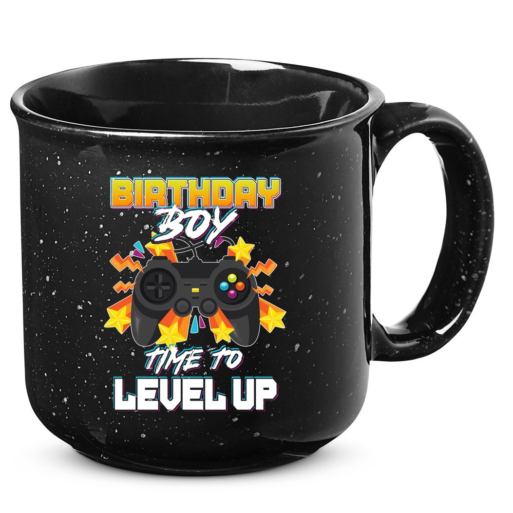 Birthday Boy Time to Level Up Video Gamer Cute Funny 15oz Campfire Ceramic Mug