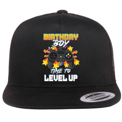 Birthday Boy Time to Level Up Video Gamer Cute Funny Flatbill Hat