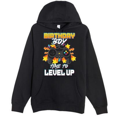 Birthday Boy Time to Level Up Video Gamer Cute Funny Premium Pullover Hoodie