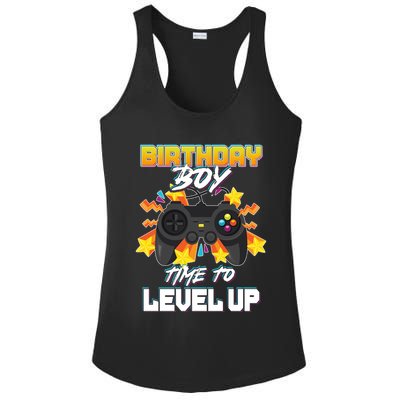 Birthday Boy Time to Level Up Video Gamer Cute Funny Ladies PosiCharge Competitor Racerback Tank