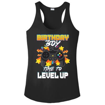 Birthday Boy Time to Level Up Video Gamer Cute Funny Ladies PosiCharge Competitor Racerback Tank