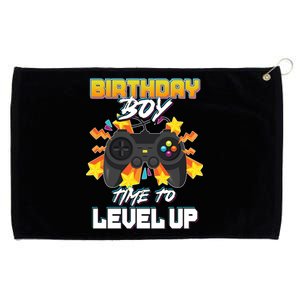 Birthday Boy Time to Level Up Video Gamer Cute Funny Grommeted Golf Towel