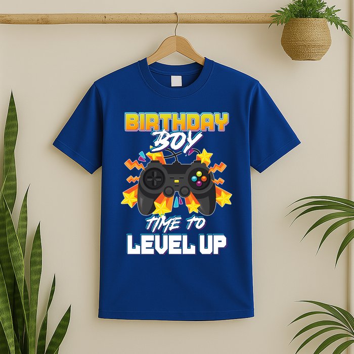 Birthday Boy Time to Level Up Video Gamer Cute Funny T-Shirt
