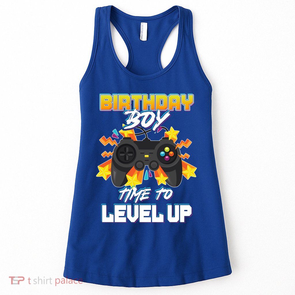 Birthday Boy Time to Level Up Video Gamer Cute Funny Womens Tank Top