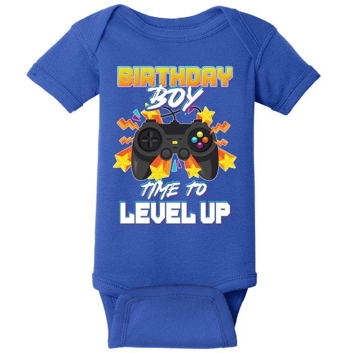 Birthday Boy Time to Level Up Video Gamer Cute Funny Baby Bodysuit
