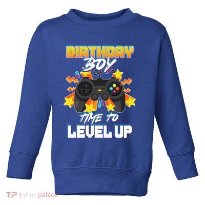 Birthday Boy Time to Level Up Video Gamer Cute Funny Toddler Sweatshirt