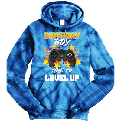 Birthday Boy Time to Level Up Video Gamer Cute Funny Tie Dye Hoodie