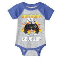 Birthday Boy Time to Level Up Video Gamer Cute Funny Infant Baby Jersey Bodysuit