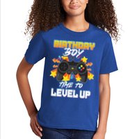 Birthday Boy Time to Level Up Video Gamer Cute Funny Kids T-Shirt