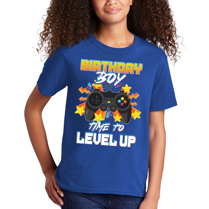 Birthday Boy Time to Level Up Video Gamer Cute Funny Kids T-Shirt