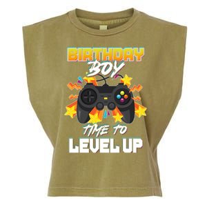 Birthday Boy Time to Level Up Video Gamer Cute Funny Garment-Dyed Women's Muscle Tee