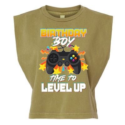 Birthday Boy Time to Level Up Video Gamer Cute Funny Garment-Dyed Women's Muscle Tee