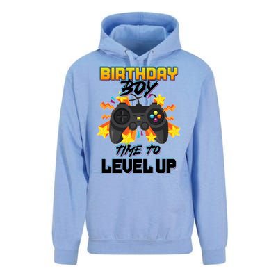 Birthday Boy Time to Level Up Video Gamer Cute Funny Unisex Surf Hoodie