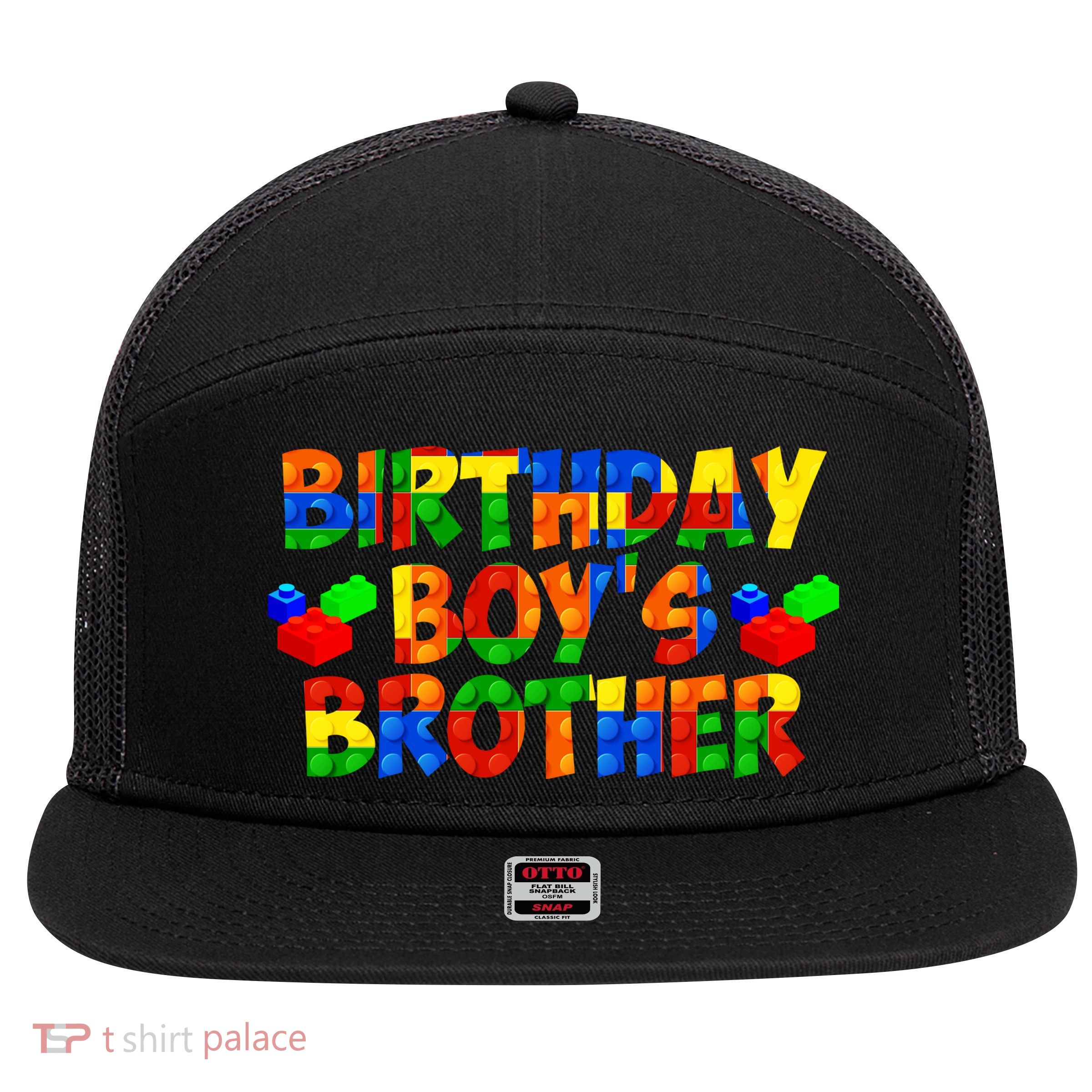 Birthday Boy's Brother 7 Panel Mesh Trucker Snapback Hat