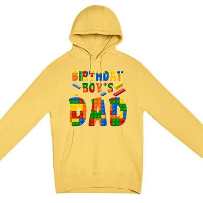 Birthday Boy's Dad Building Blocks Premium Pullover Hoodie