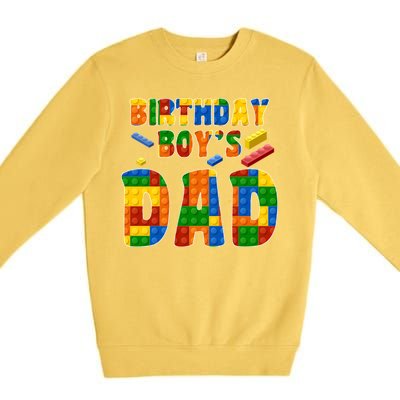 Birthday Boy's Dad Building Blocks Premium Crewneck Sweatshirt