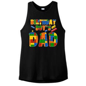 Birthday Boy's Dad Building Blocks Ladies PosiCharge Tri-Blend Wicking Tank