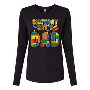 Birthday Boy's Dad Building Blocks Womens Cotton Relaxed Long Sleeve T-Shirt