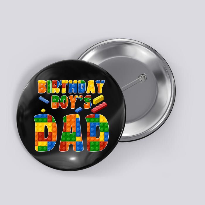 Birthday Boy's Dad Building Blocks Button