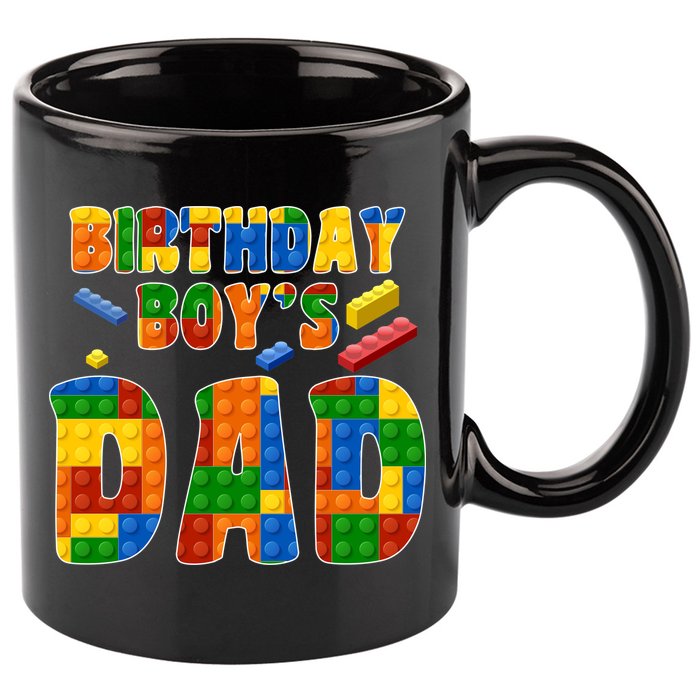Birthday Boy's Dad Building Blocks 11oz C Handle Ceramic Mug