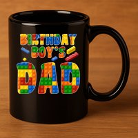Birthday Boy's Dad Building Blocks 11oz C Handle Ceramic Mug