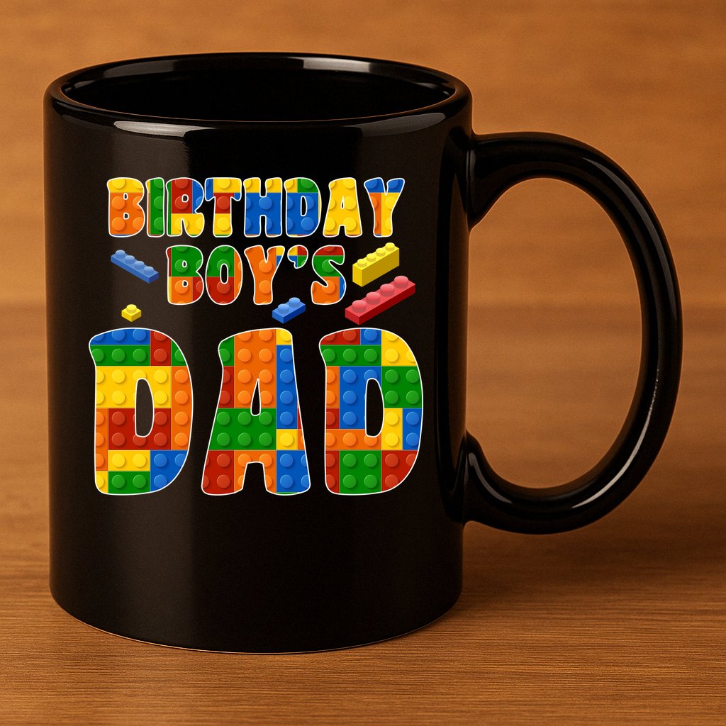 Birthday Boy's Dad Building Blocks 11oz C Handle Ceramic Mug