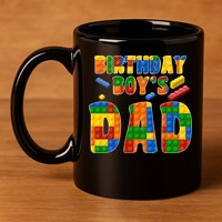 Birthday Boy's Dad Building Blocks 11oz C Handle Ceramic Mug