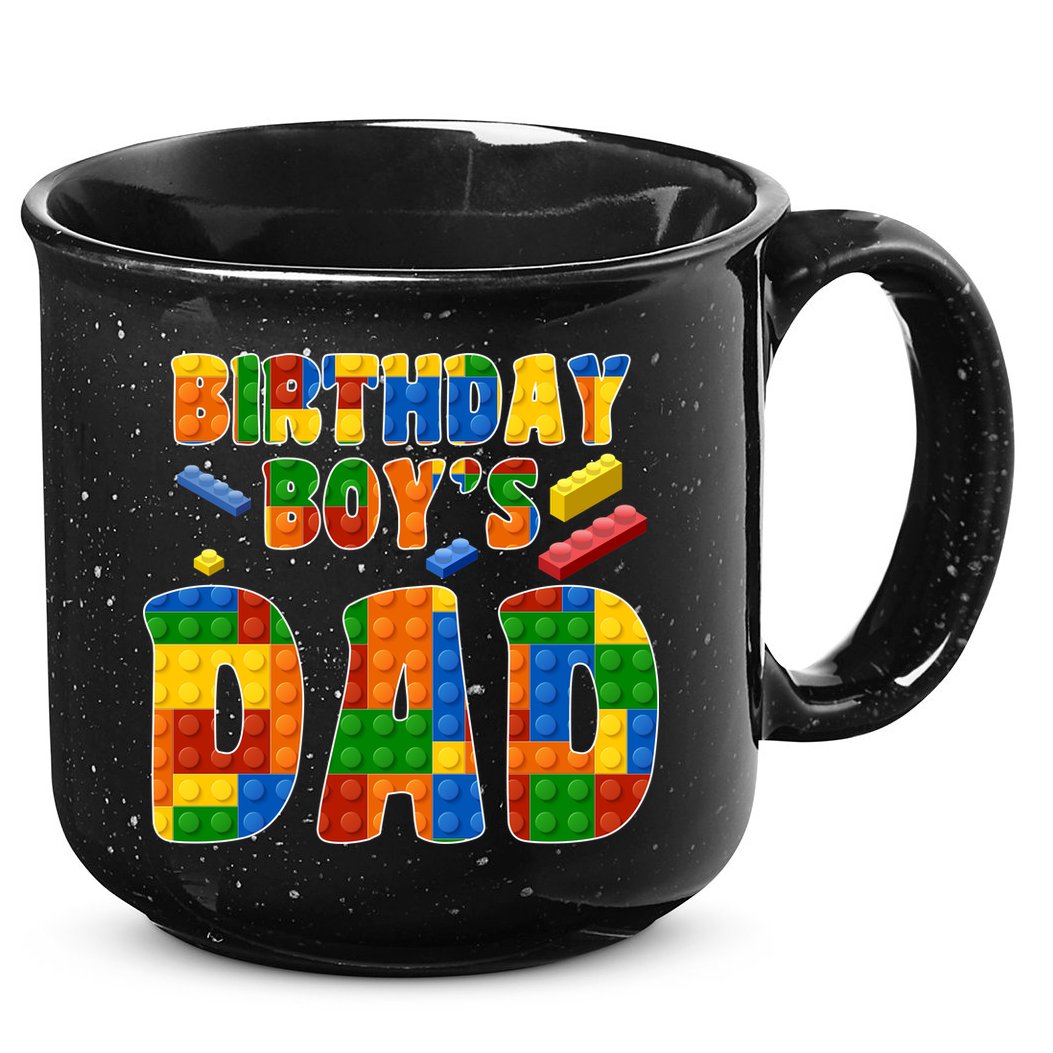 Birthday Boy's Dad Building Blocks 15oz Campfire Ceramic Mug