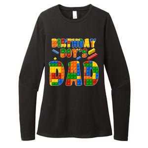 Birthday Boy's Dad Building Blocks Womens CVC Long Sleeve Shirt