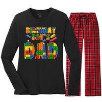 Birthday Boy's Dad Building Blocks Women's Long Sleeve Flannel Pajama Set 