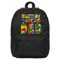 Birthday Boy's Dad Building Blocks 16 in Basic Backpack