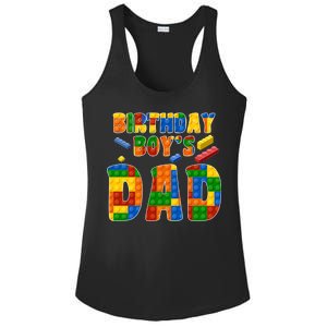 Birthday Boy's Dad Building Blocks Ladies PosiCharge Competitor Racerback Tank