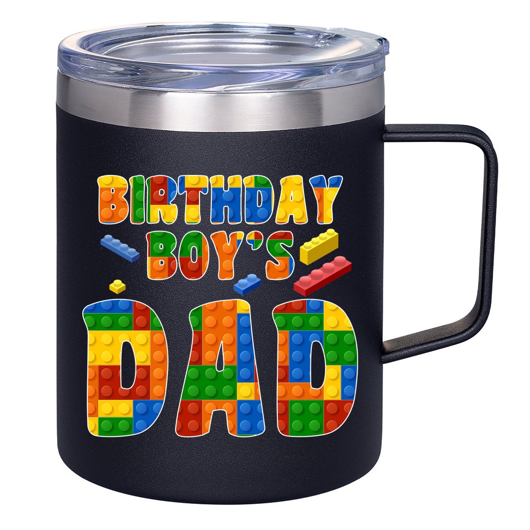 Birthday Boy's Dad Building Blocks 12oz Stainless Steel Coffee Mug